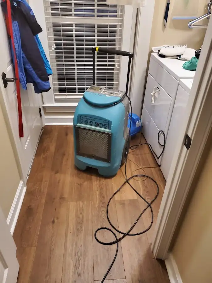 Commercial dehumidifier deployed for Flood Damage Cleanup in Greenfield